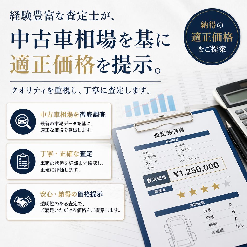 中古車相場に基づく心強い査定